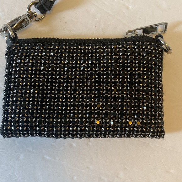 EUC. Small, black and silver metallic wristlet. - Picture 1 of 8
